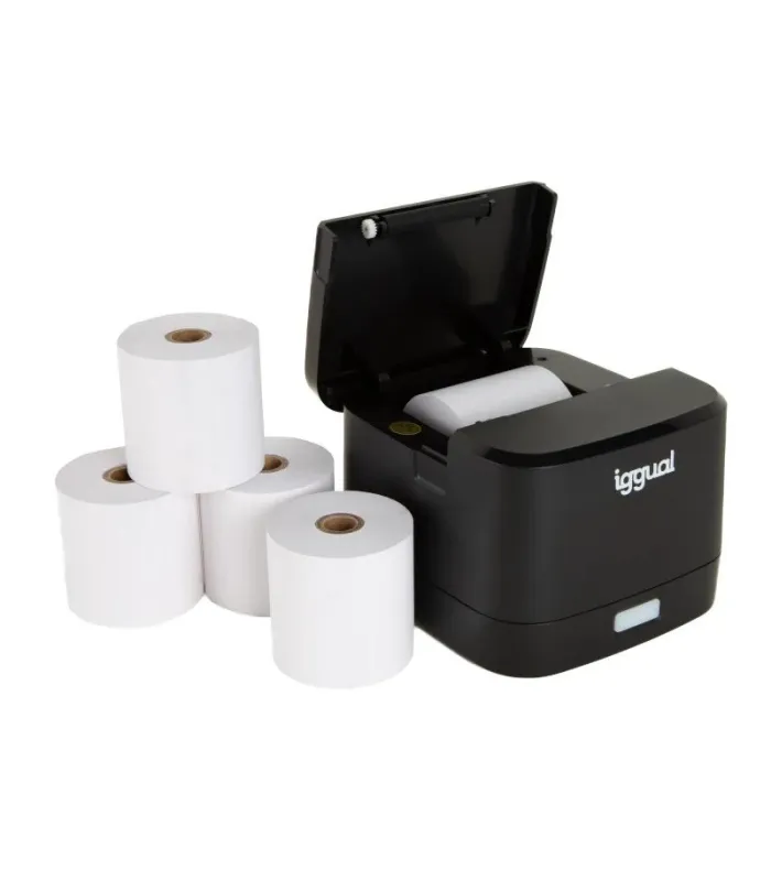 iggual Kit impresora térmica TP EASY 58 + 5 rollos