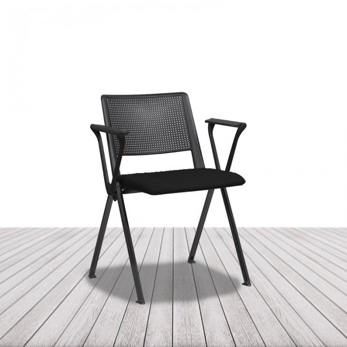 Silla Revolution de Limobel, de cuatro patas con brazos, apilable. vista 3