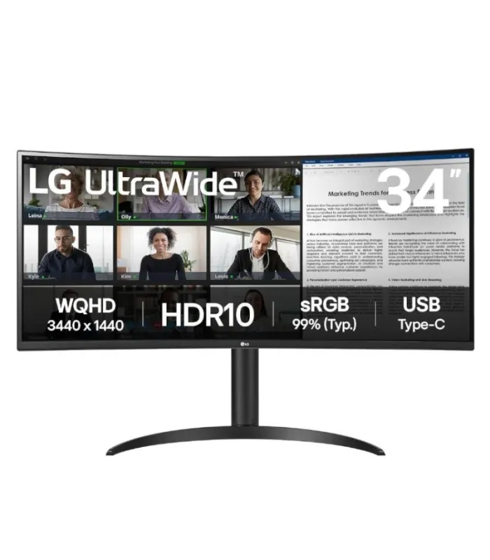 LG 34WR50QK-B monitor 34" WQHD 2xHDMI DP curvo