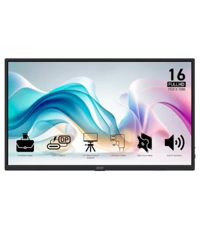 MSI MP165 E6 Monitor15.6"IPS FHD  portátil USBc MM