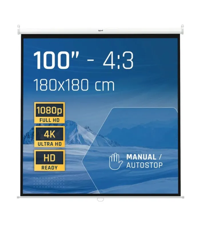 iggual Pantalla manual 1:1 100" 180x180 cm