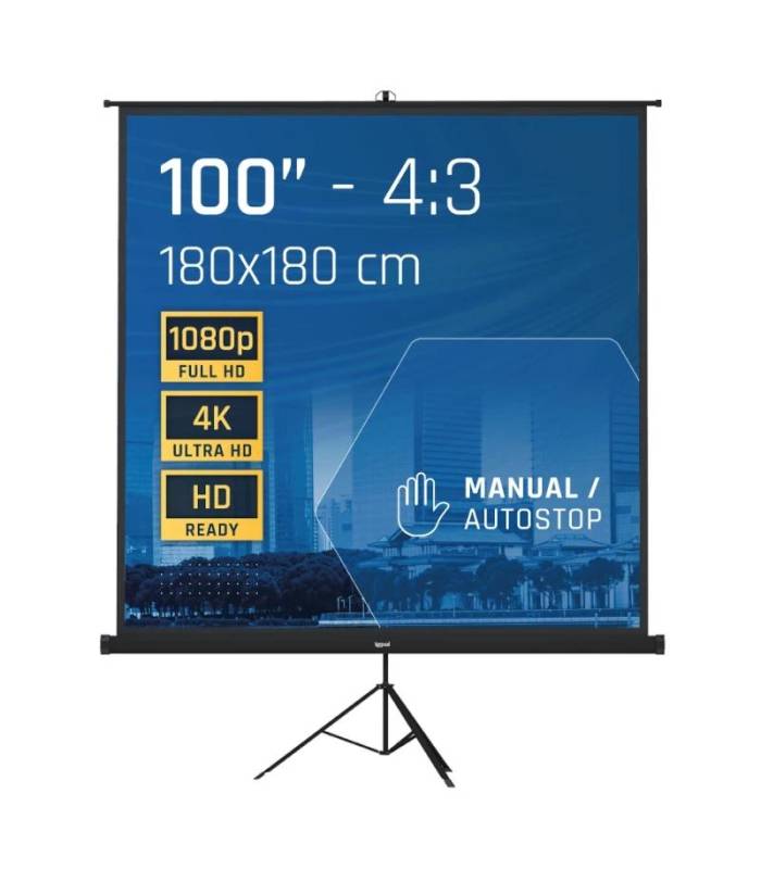 iggual Pantalla 100" 180x180 cm 1:1 tr&iacute;pode+bolsa