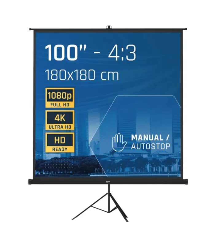 iggual Pantalla 100" 180x180 cm 1:1 trípode+bolsa