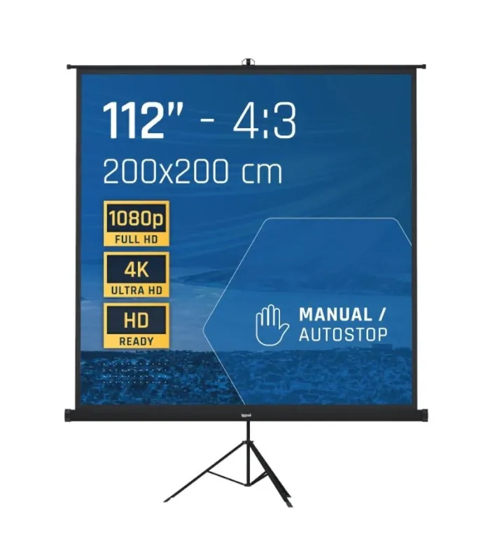 iggual Pantalla 112" 200x200 cm con trípode+bolsa