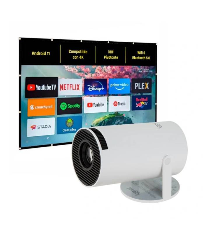 iggual Pack mini proyector + pantalla 100" plegabl