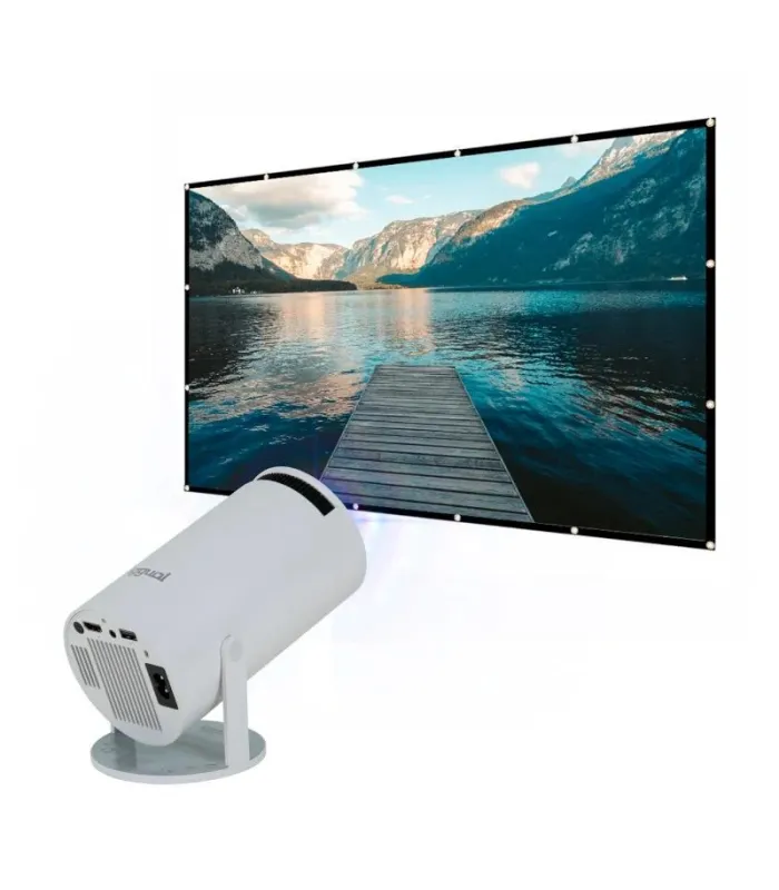 iggual Pack mini proyector + pantalla 120" plegabl