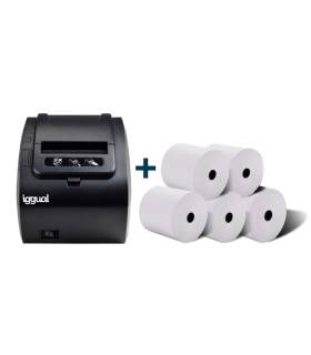 Kit impresora térmica tickets TP8002 + 5 rollos 80