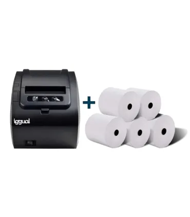 Kit impresora térmica tickets TP8002 + 5 rollos 80