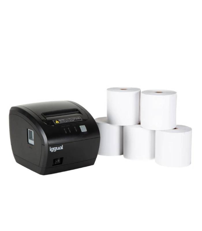 Kit impresora t&eacute;rmica tickets TP7001 + 5 rollos 80