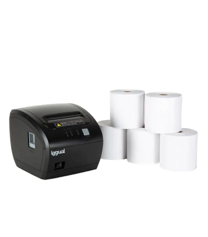 Kit impresora térmica tickets TP7001 + 5 rollos 80