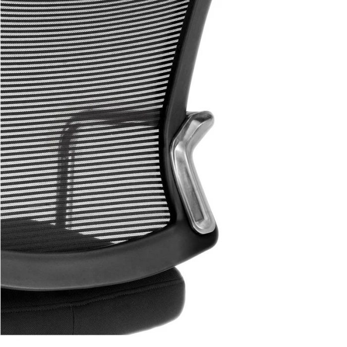 Silla Dallas de Euromof, base patín y respaldo malla en color negro o gris. vista 6