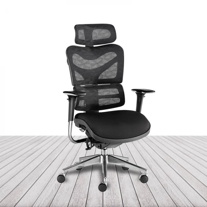 Silla New Ergostone de Euromof, respaldo en tres partes y cabecero. vista 2