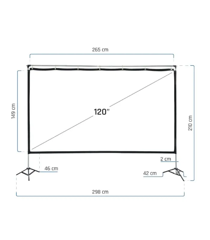 iggual Pantalla exterior portable 120" 265x149 cm