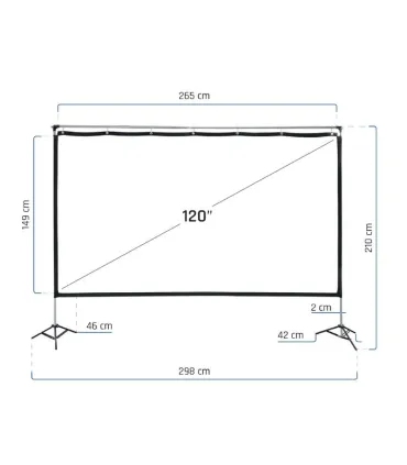 iggual Pantalla exterior portable 120" 265x149 cm
