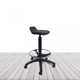 Taburete Meno, con asiento y respaldo bajo de poliuretano. vista 2