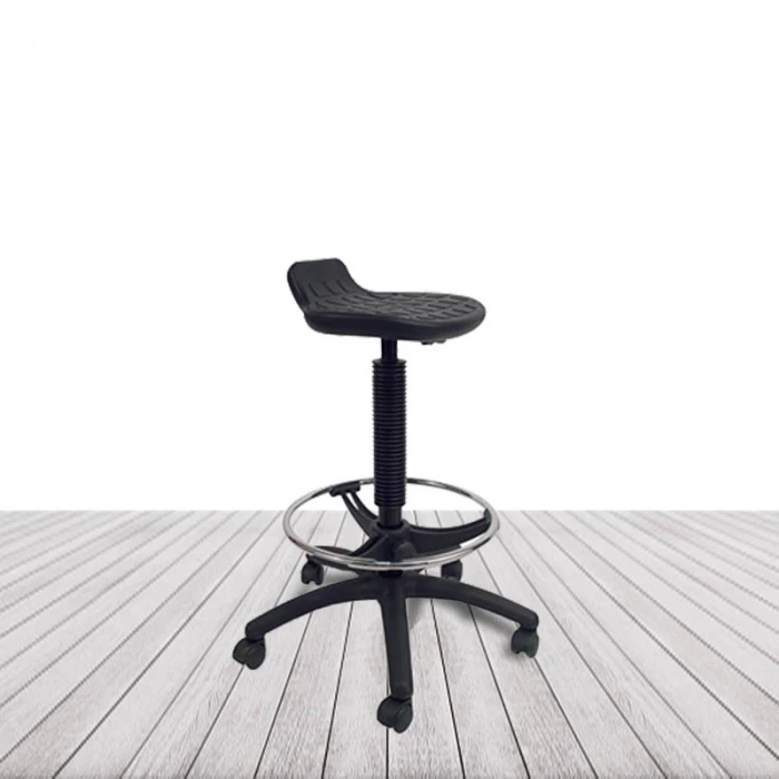 Taburete Meno, con asiento y respaldo bajo de poliuretano. vista 2