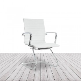 Silla Confidente Londres, con base patín cromada, dos colores disponibles. vista 3