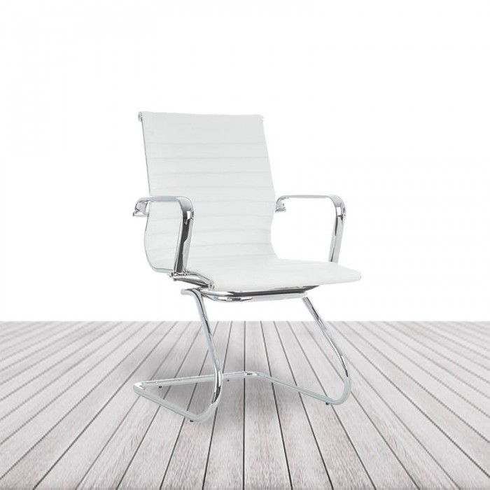 Silla Confidente Londres, con base patín cromada, dos colores disponibles. vista 3