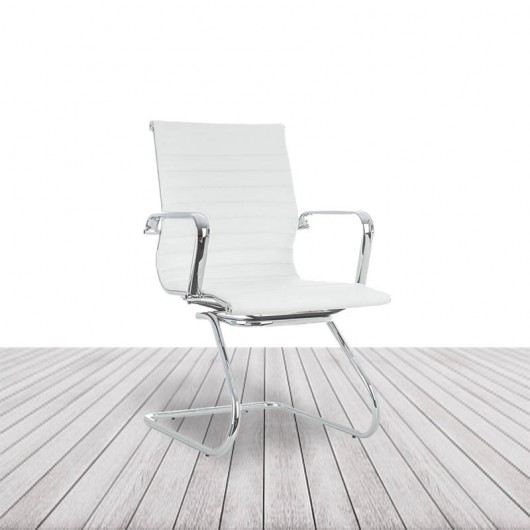 Silla Confidente Londres, con base patín cromada, dos colores disponibles. vista 3