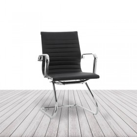 Silla Confidente Londres, con base patín cromada, dos colores disponibles. vista 2