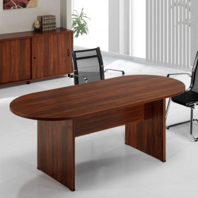 Mesa Reunión Ovalada Modelo Aneto, con base en forma de H. vista 2