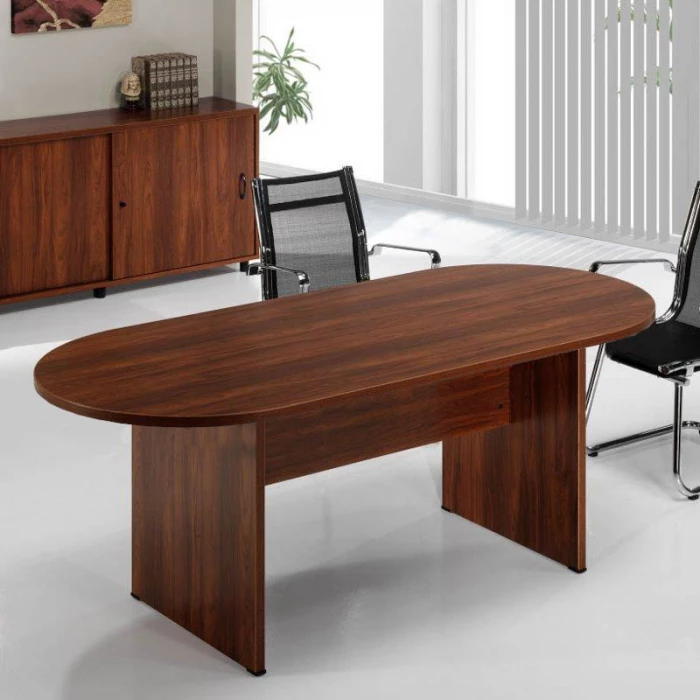 Mesa Reunión Ovalada Modelo Aneto, con base en forma de H. vista 2