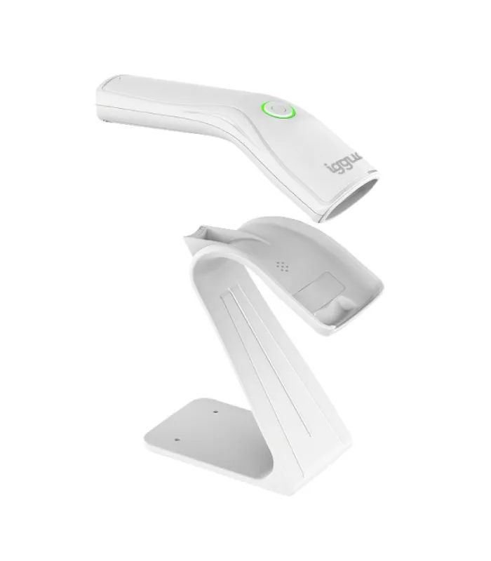 iggual Lector código barras 2D USB botón blanco