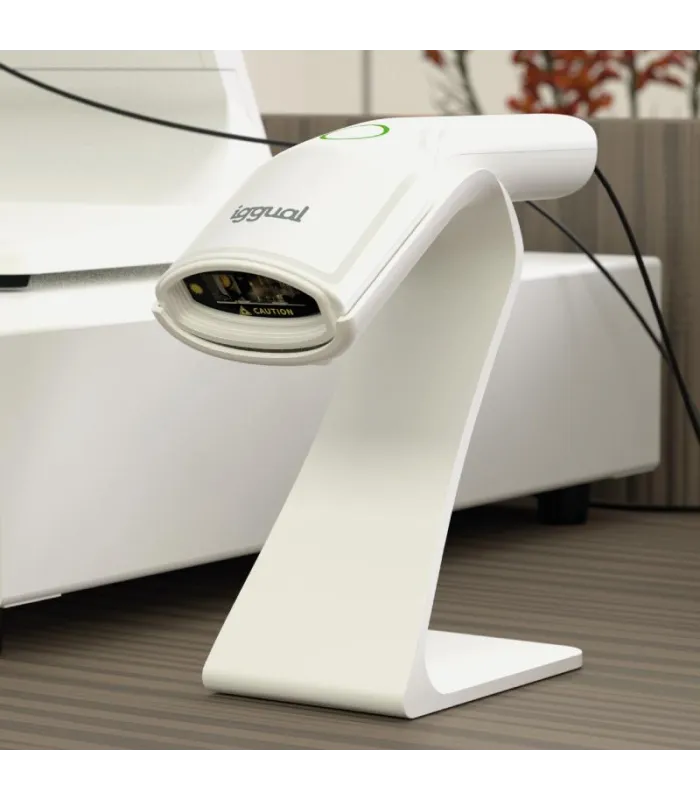 iggual Lector código barras 2D USB botón blanco