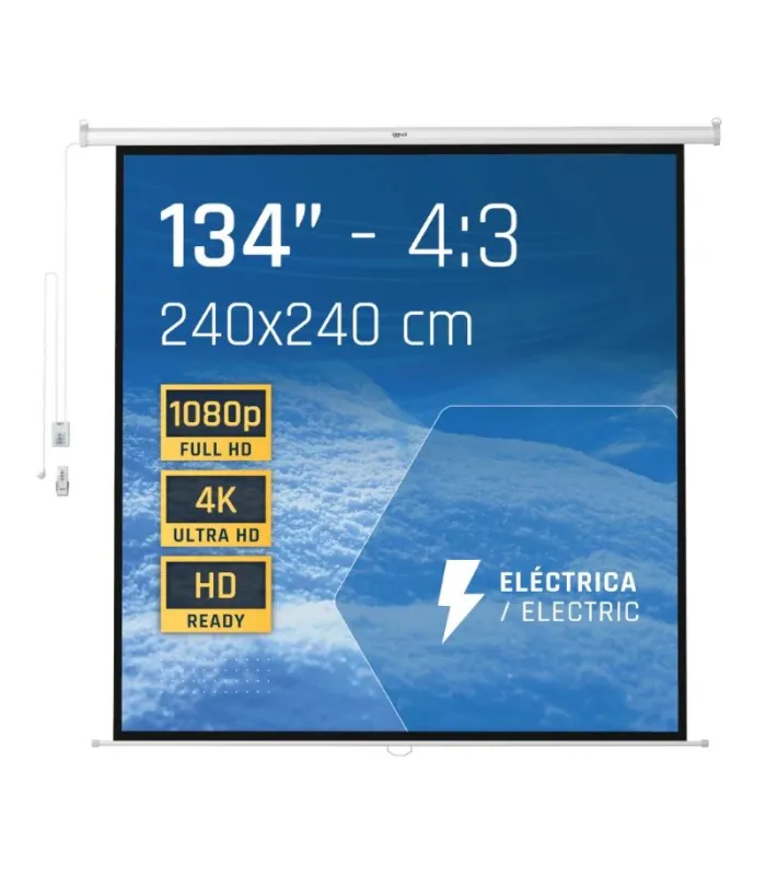 iggual Pantalla eléctrica 4:3 134" 240x240 cm
