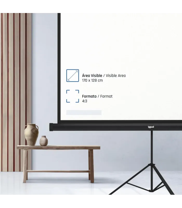iggual Pantalla 84" 176x134 cm 4:3 trípode+bolsa