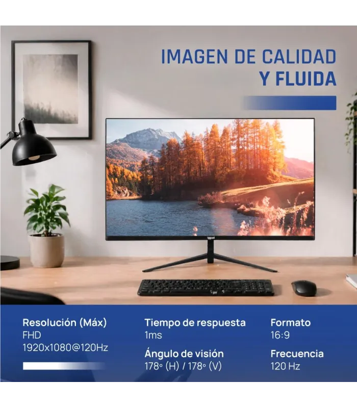 iggual Monitor 27" IPS 1ms FHD 120Hz VGA HDMI MM