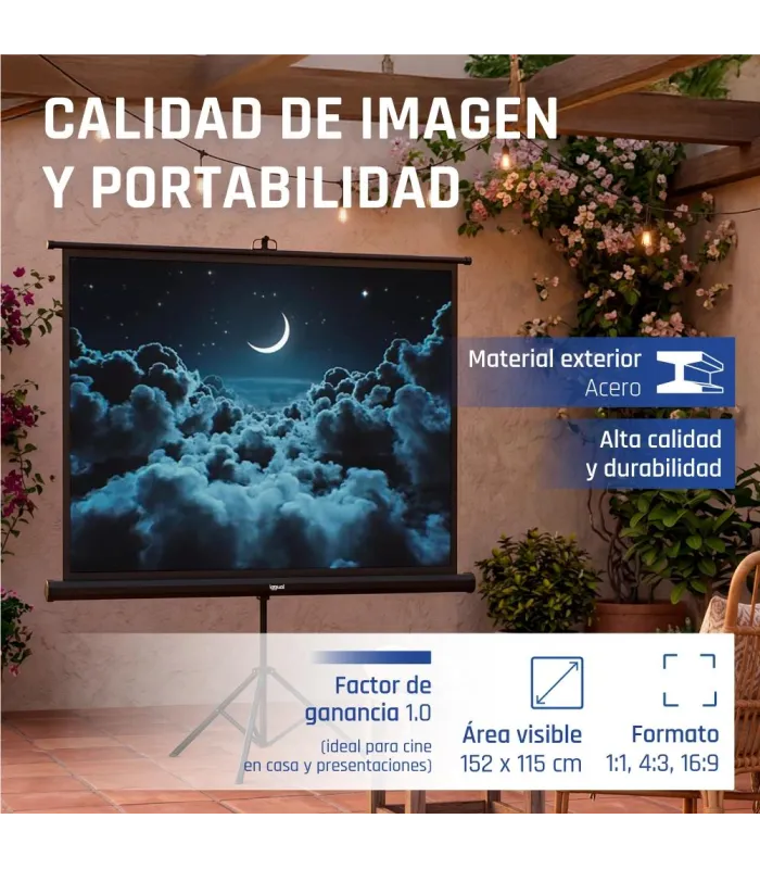 iggual Pantalla 72" 152x115 cm 4:3 trípode+bolsa