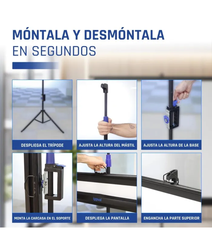 iggual Pantalla 72" 152x115 cm 4:3 trípode+bolsa