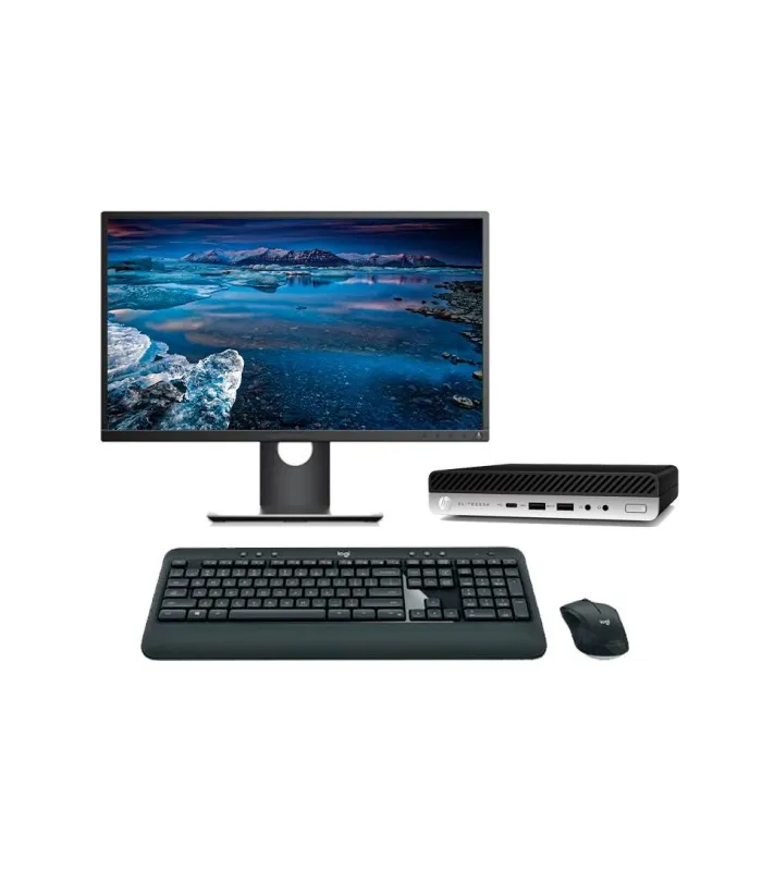 HP EliteDesk 800 G4 Mini PC Core i7 8700 3.2 GHz | LCD | 8 GB | 256 NVMe | TEC. Y RATÓN INALÁMBRICO | WIN 11 | DP