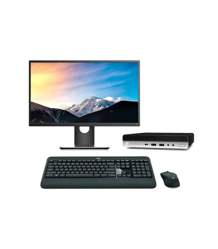 HP EliteDesk 800 G4 Mini PC Core i7 8700T 2.4 GHz | LCD | 16 GB | 256 NVMe | TEC. Y RATÓN INALÁMBRICO | DP | WIFI
