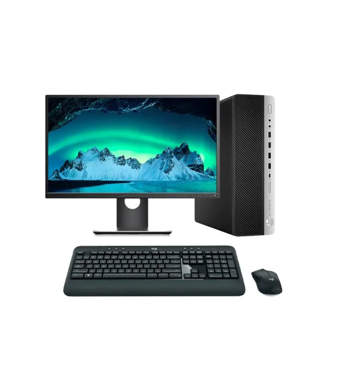 HP EliteDesk 800 G4 SFF Core i5 8500 3.0 GHz | LCD 23" | 16 GB | 256 NVMe | Teclado y ratón inalámbrico | DP