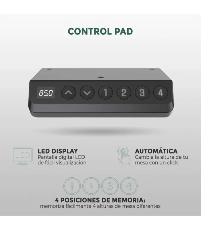 Mesa Elevable SIGLE de NOMA. Regulación eléctrica en altura. Tapa fabricada en madera color elegir