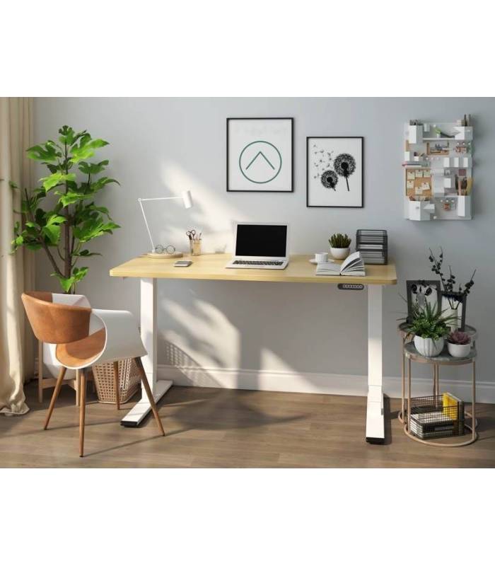 Mesa Elevable DUAL de NOMA. Regulaci&oacute;n el&eacute;ctrica en altura. Tapa fabricada en madera color elegir