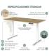 Mesa Elevable DUAL de NOMA. Regulación eléctrica en altura. Tapa fabricada en madera color elegir