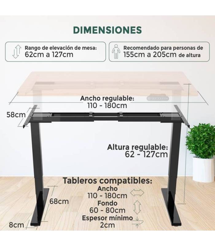 Mesa Elevable DUAL de NOMA