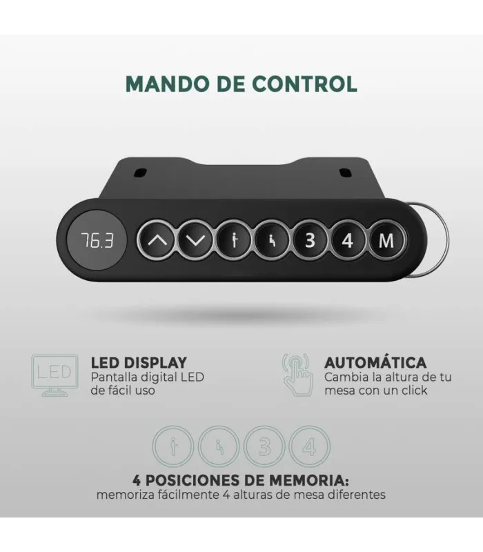 Mesa Elevable DUAL de NOMA. Regulación eléctrica en altura. Tapa fabricada en madera color elegir