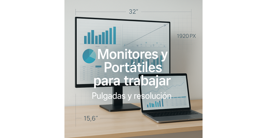 Monitores y Portátiles para trabajar: pulgadas y resolución