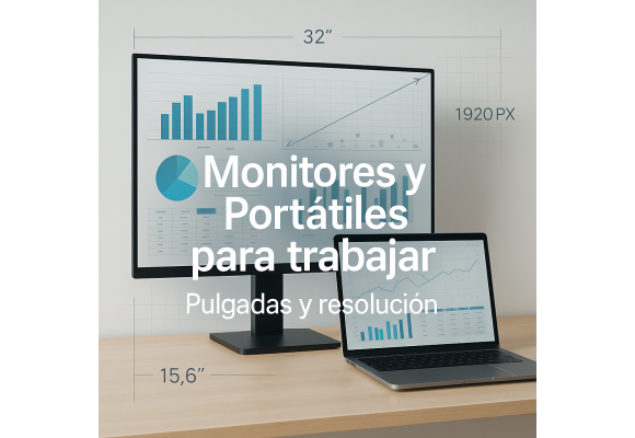 Monitores y Portátiles para trabajar: pulgadas y resolución